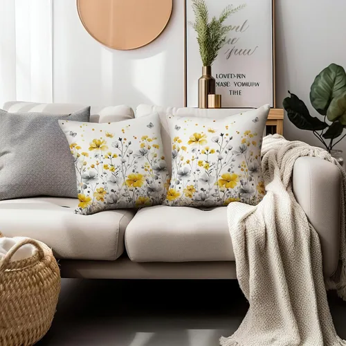 Vista 122 de Juego de 2 fundas de almohada de 16 x 16 pulgadas, diseño patriótico de bandera estadounidense con estrellas para exteriores, estilo casa de campo