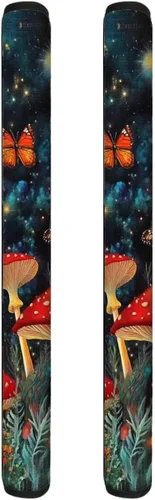 Vista 34 de 2 fundas para manijas de refrigerador, decoración otoñal, hojas de arce, fundas para manijas de puerta de nevera, lavables a máquina, microondas
