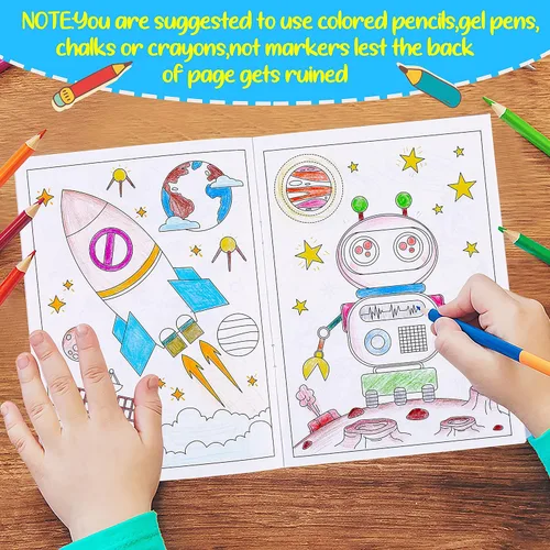 Vista 6 de 28 libros pequeños para colorear para niños a granel: mini calcetines navideños rellenos de bolsas de regalos para Navidad, regreso a la escuela