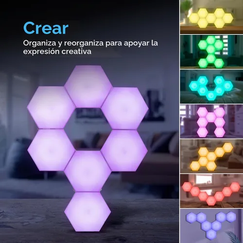 Vista 7 de Emberela HEXlights - Luces sensoriales para niños, 7 unidades, luces LED