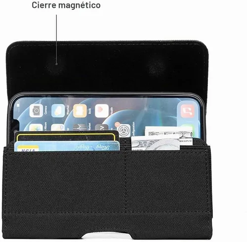 Vista 2 de Funda de nailon con clip para cinturón para Samsung Galaxy S26+ S25 FE S25+ S24 FE S23 FE S21 FE/Plus, A35 A15 A55 A54, iPhone 15 14 13 12 Pro Max