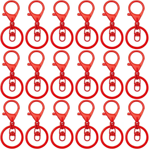Vista 10 de 30 llaveros con cierre de langosta para hacer joyas, coloridos clips de gatillo giratorios de metal con cierres giratorios, clips de gancho, anillo
