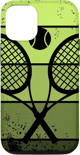 Vista 28 de Raqueta de jugador de tenis con cancha de pelota de tenis Vintage Retro Case para iPhone 17