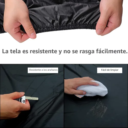 Vista 7 de MORNYRAY Funda impermeable para auto para todo tipo de clima, protección UV, resistente al viento, para exteriores, ajuste universal para sedán Azul