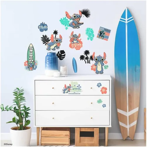 Vista 2 de Calcomanías para pared de RoomMates Disney Stitch Surf's Up (despegar y pegar) de RoomMates, RMK5367SCS