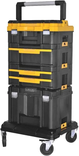 Vista 3 de Carrito Organizador de Almacenamiento de Herramientas DEWALT, Uso con Sistema TSTAK, Ruedas de Alta Resistencia para Rodar, Organizador para Sitios