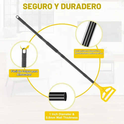 Vista 5 de KeFanta Mango de mopa de 152 cm, mango de mopa comercial resistente, industrial, reemplazo de palo de mopa, cambio rápido, soporte para reemplazo