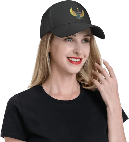 Vista 4 de Classic Low Profile Baseball Cap Egyptian-Goddess-Angel Unisex Golf Dad Trucker Hat Black
