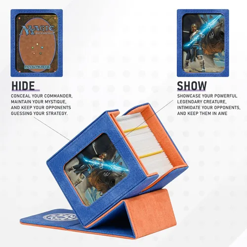 Vista 5 de Caja de almacenamiento de cartas Infinity Guard para MTG con pantalla para comandante para más de 100 cartas con doble funda, caja de almacenamiento