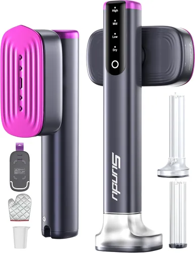Vista 9 de Vaporizador de viaje para ropa, vaporizador portátil de mano para ropa, calentamiento rápido de 15 segundos, 2 tanques de agua