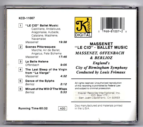 Vista 3 de Massenet Ballet Music - Le Cid & Scenes Pittoresques