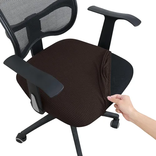 Vista 24 de Forcheer - Funda para asiento de silla de oficina 19x19 pulgadas, estirable impresa, funda pequeña ajustada para silla de escritorio de computadora