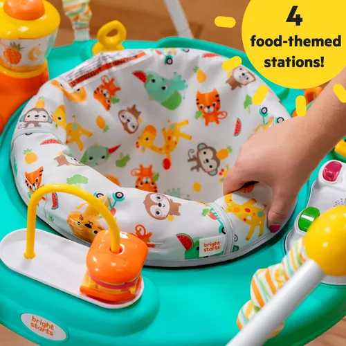 Vista 2 de Bright Starts Cooking Up Fun - Saltador de actividades para bebés con música y luces, juguetes de juego de rol de cocina, unisex, 6 meses+, hasta 25