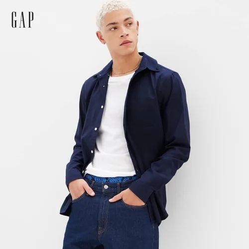 Vista 5 de GAP Camisa Oxford de manga larga con botones para hombre