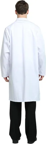 Vista 5 de TopTie Unisex Scrubs Lab Coat Profesional Doctor Uniforme Ropa de trabajo de manga larga Shop Coat