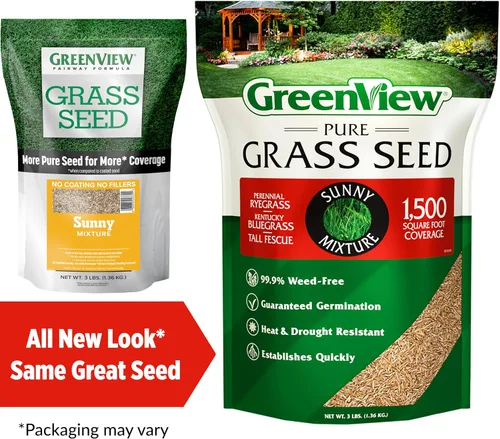 Vista 2 de GreenView Pure Grass Seed Sunny Mixture, bolsa de 3 libras. Cubre hasta 1,500 pies cuadrados.