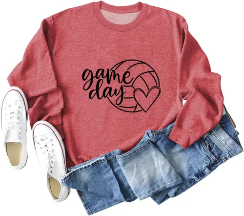 Vista 2 de Sudadera de voleibol para mujer, mezcla de algodón casual y moderna para amantes del voleibol