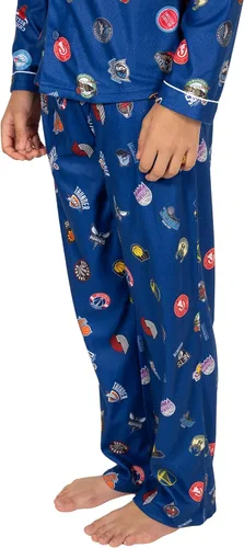 Vista 3 de Ultra Game Conjunto de pijama juvenil oficial de la NBA de 2 piezas súper suaves con botones