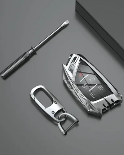 Vista 7 de para Corvette C8 Funda para Llavero Cubierta para Llavero Inteligente Soporte 2020 2021 2022 (JC8-Plata)