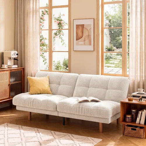 Vista 10 de Amada - Sofá cama convertible de 70 pulgadas con respaldo ajustable, color Verde