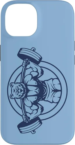 Vista 4 de iPhone 16 Bear Barbell diseño para culturistas caso de culturismo