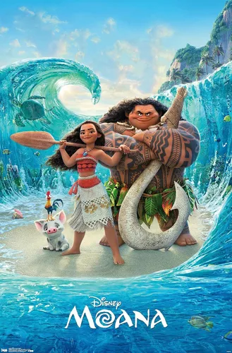 Vista 8 de Trends International Disney Moana - Póster de pared con suelo oceánico, 22.4 pulgadas de largo x 14.7 pulgadas, versión enmarcada en madera