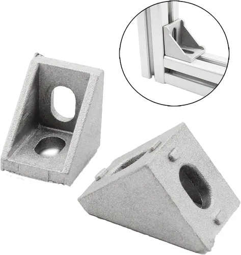 Vista 6 de Paquete de 10 soportes de esquina de perfil de aluminio, cierre de junta de ángulo recto en forma de L, conector para perfil de extrusión