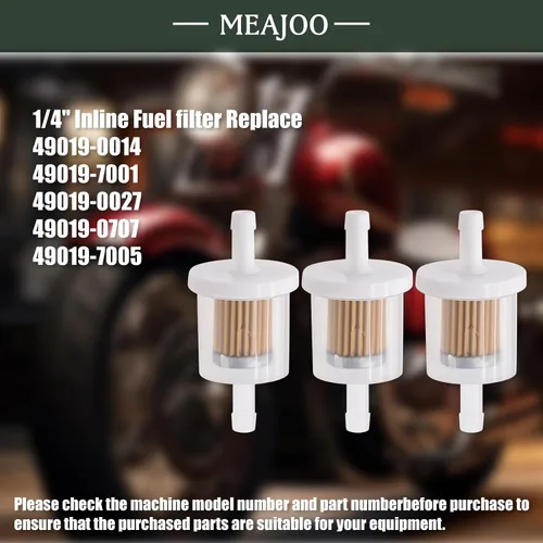 Vista 7 de 3 filtros de combustible en línea 691035 493629 de 40 micras 1/4 pulgadas para Briggs Stratton, repuesto para motores Kawasaki 49019-0014 49019-7001