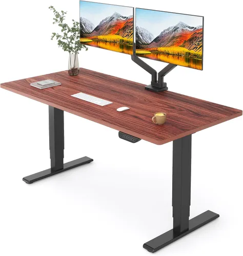Vista 26 de FLEXISPOT E6 MAX Woodix - Escritorio de pie de madera maciza de acacia de 48 x 24 pulgadas, doble motor, resistente, capacidad de 330 libras