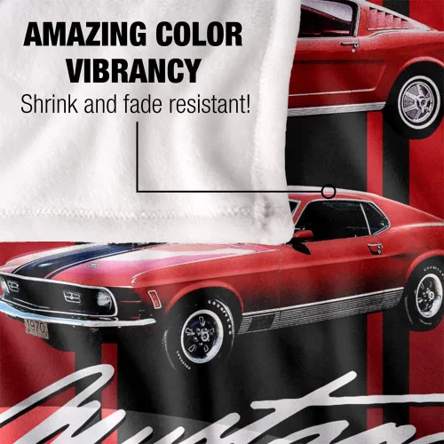 Vista 4 de Manta Ford de 36 x 58 pulgadas, Mustang Line Up Silky Touch Super Soft