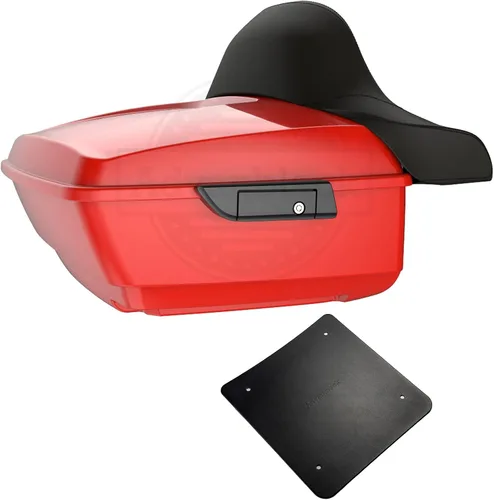 Vista 101 de Moto Onfire King Tour - Maletero con almohadilla de respaldo para Harley Touring 1997+ (Barracuda Silver)
