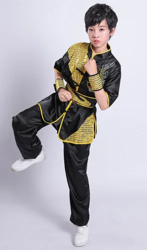 Vista 3 de Conjunto de uniforme chino de Kung Fu Maestro Tai Chi Dragón Chino para niños y niñas