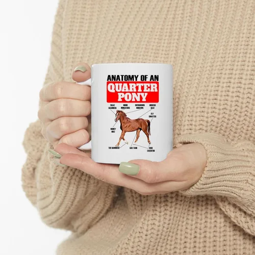 Vista 3 de Divertida taza de café con diseño de castaño, 11 onzas, color blanco