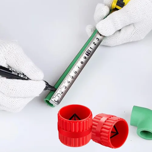 Vista 6 de 2 Piezas de escariador interno-externo rojo para tubos y tubos, herramienta de chaflán para tubos de PVC/PPR/Cobre/Latón/Aluminio