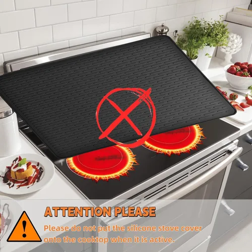 Vista 5 de Cubierta superior de estufa para estufa eléctrica, alfombrilla de estufa de silicona para estufa de vidrio, protector de placa de cocina