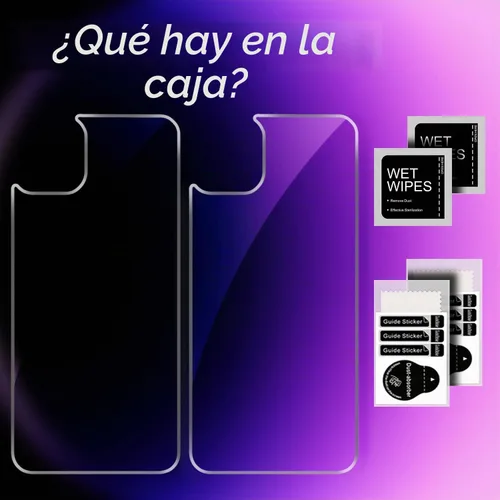 Vista 6 de Protector de pantalla trasera para iPhone 14 Pro Max (paquete de 2), iPhone 14 Pro Max, protector de vidrio trasero templado (6.7 pulgadas)