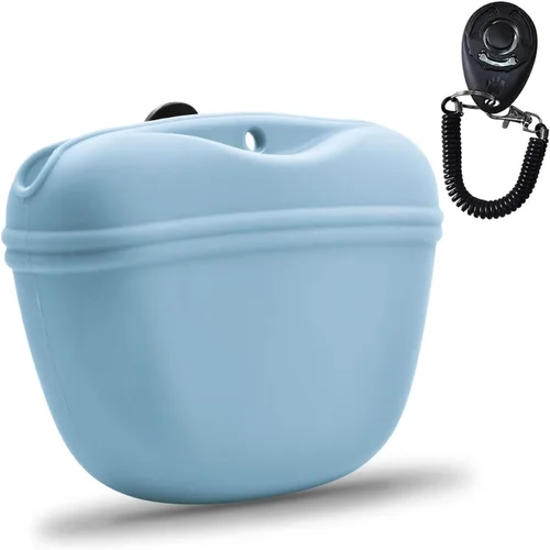 Vista 8 de AUDWUD - Bolsa de silicona para perros con cierre magnético con clip seguro Upgraded clip keeps your treat pouch secure during training.Magnetic
