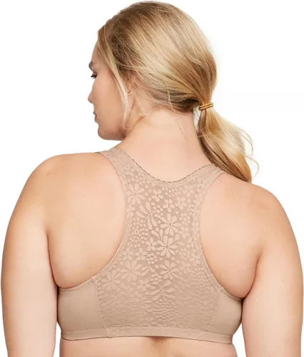 Vista 7 de Glamorise Cierre frontal de algodón T-Back Wirefree 1908 para mujer