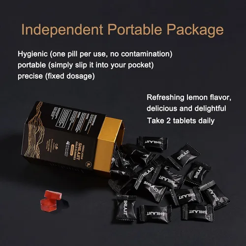 Vista 7 de Gomitas Shilajit orgánicas puras del Himalaya con Ashwagandha y musgo marino - Suplemento Shilajit dorado para hombres y mujeres, más de 105