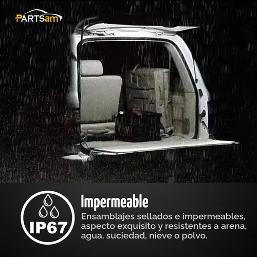 Vista 6 de Partsam – Tira de luces utilitarias, 18 diodos ledes, impermeable, color blanco, de 4 x 8 pulgadas, 12 V, universal