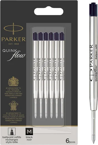 Vista 12 de Parker Quinkflow - Recambio de tinta para bolígrafo, punta media, color negro
