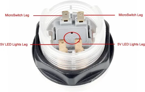 Vista 6 de EG STARTS 5 luces LED de arcade de 1.57 pulgadas, interruptor integrado, botones iluminados de 5 V para juegos de máquinas de arcade, kit