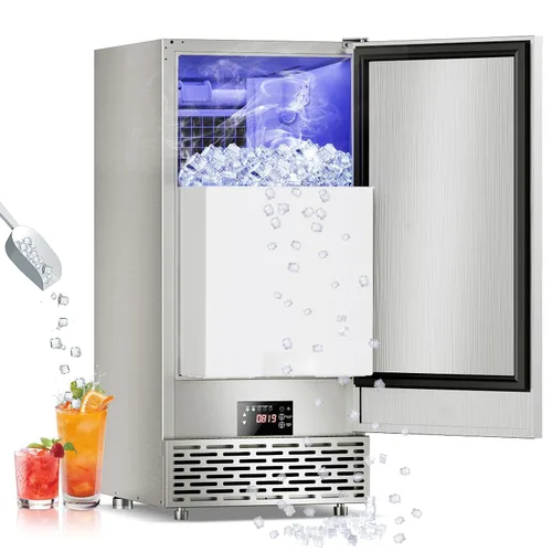 Vista 14 de Nugget Ice Makers - Máquina de hielo de pellets masticables suaves con función de limpieza automática, modo de mezcla de hielo/agua/agua helada, 50
