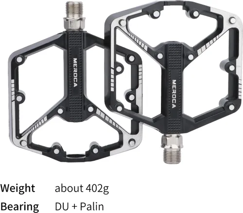 Vista 3 de MEROCA Pedales de bicicleta de montaña Pedales de aluminio DU+ Perrin Pedales de aluminio Estriberas