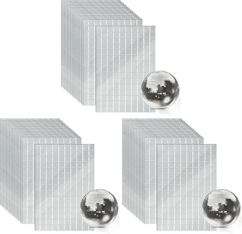 Vista 8 de OTYMIOW 12000 piezas de azulejos autoadhesivos para espejo, bola de discoteca, azulejos cuadrados de vidrio, mosaico, mini azulejos