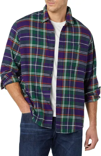 Vista 4 de Tienda Essentials Camisa de franela de manga larga para hombre (disponible en tallas grandes y altas)