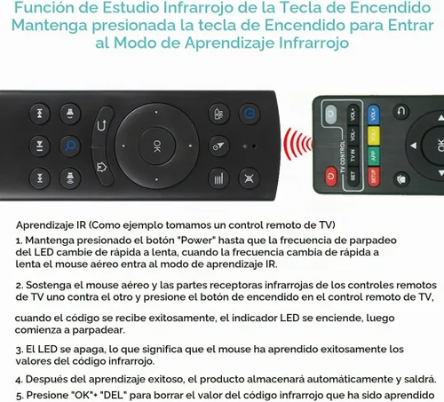 Vista 3 de G20S Control Remoto Bluetooth, Ratón Remoto de Aire con Sensor de Giroscopio de 6 Ejes y Aprendizaje IR para Nvidia Shield