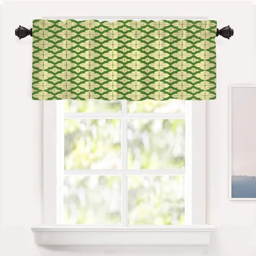 Vista 98 de Shrahala Art Nouveau Floral Pattern Blackout Curtain Tiers, Delicate Vine and Flower Design Kitchen Valance Light Blocking Tier Drapes with Rod