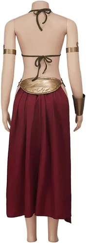 Vista 5 de Disfraz sexy de princesa Leia Cosplay Halloween Disfraces vestido esclavo sujetador falda para mujeres adultas