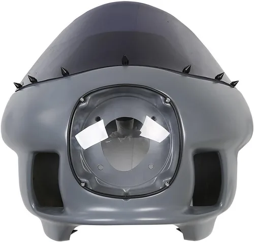 Vista 2 de TCT-MOTORPARTS 7" Cobertura de carenado delantero superior, parabrisas, faro con kits de montaje para Harley Dyna Street Bob, Low Rider, FXR